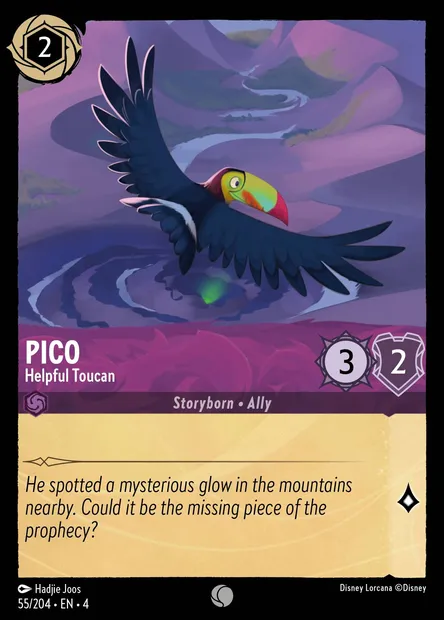 Pico - Helpful Toucan, Disney Lorcana card CH4-055 — Ursula's Return set