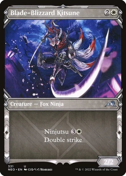 Blade-Blizzard Kitsune, Magic card NEO 331 — Kamigawa: Neon Dynasty set
