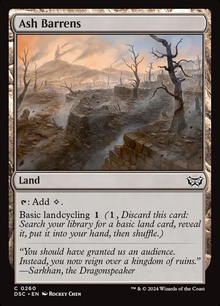 Ash Barrens, Magic card DSC 260 — Duskmourn: House of Horror Commander set