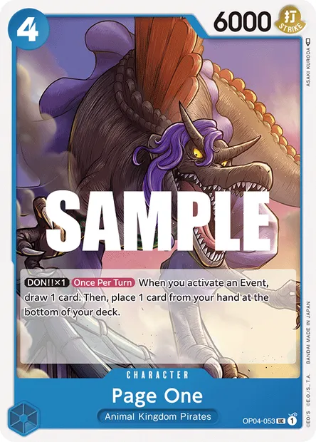 Page One, carte One Piece OP04-053 — extension KINGDOMS OF INTRIGUE