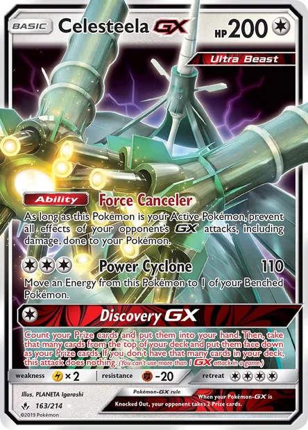 Celesteela GX, Pokémon card UNB 163 — Unbroken Bonds set