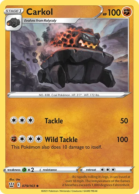 Carkol, Pokémon card BST 79 — Battle Styles set