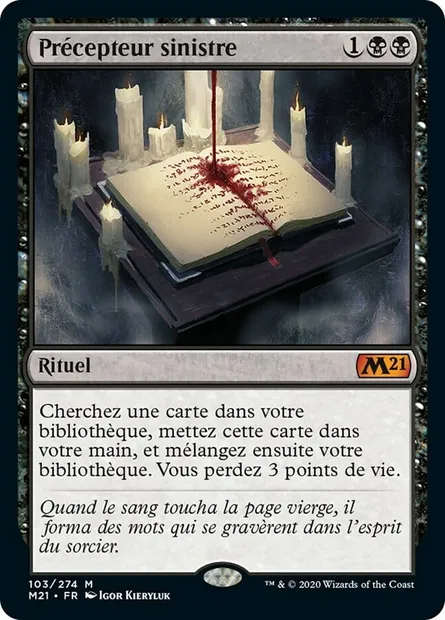 Précepteur sinistre, carte Magic M21 103 — extension Core Set 2021