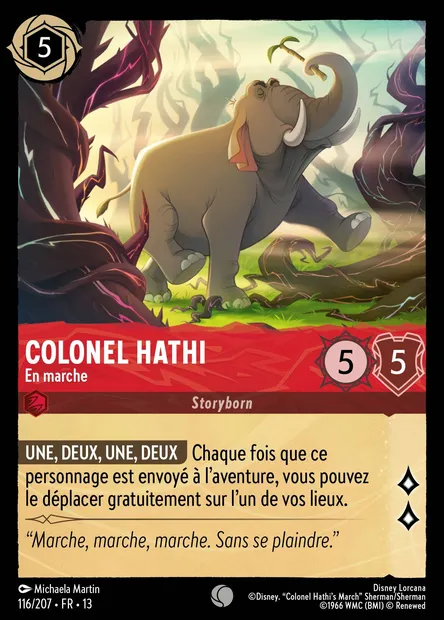 Colonel Hathi - En marche, carte Disney Lorcana CH13-116 — extension Invasion Epineuse!