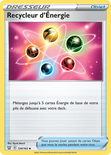 Recycleur d'Énergie, carte Pokémon BST 124 — extension Styles de combat