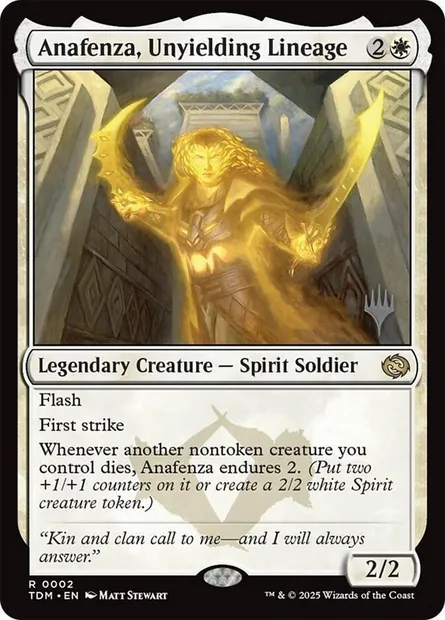 Anafenza, lignée inflexible, carte Magic PTDM 2p — extension Tarkir: Dragonstorm Promos