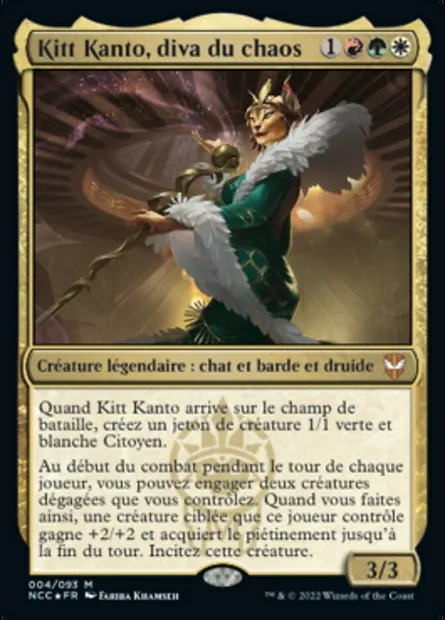 Kitt Kanto, diva du chaos, carte Magic NCC 4 — extension New Capenna Commander