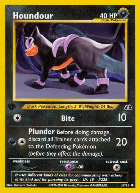 Houndour, Pokémon card ND 39 — Neo Discovery set