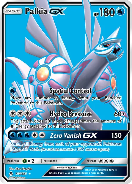 Palkia GX, Pokémon card FLI 119 — Forbidden Light set