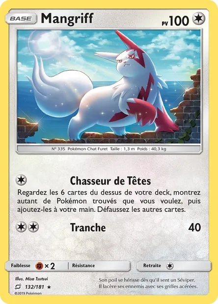 Mangriff, carte Pokémon TEU 132 — extension Duo de Choc
