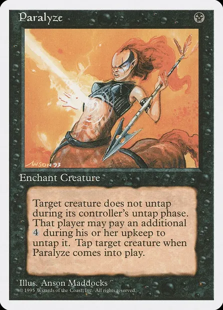 Paralysie, carte Magic 4ED 151 — extension Quatrième Edition