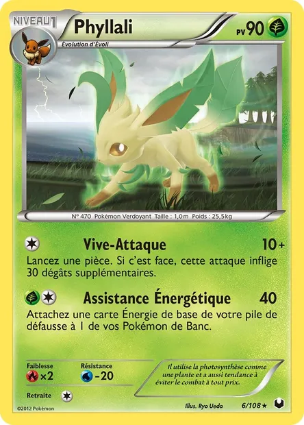 Phyllali, carte Pokémon DEX 6 — extension Explorateurs Obscurs