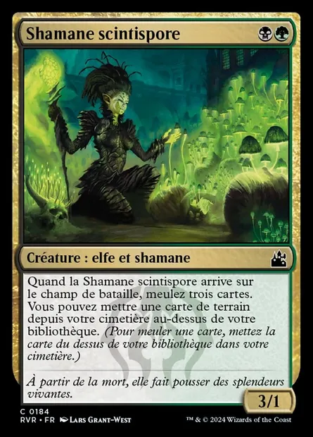 Shamane scintispore, carte Magic RVR 184 — extension Ravnica Remastered