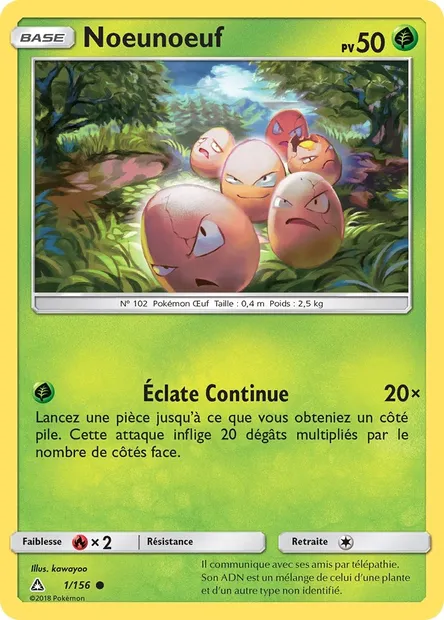 Noeunoeuf, carte Pokémon UPR 1 — extension Ultra-Prisme