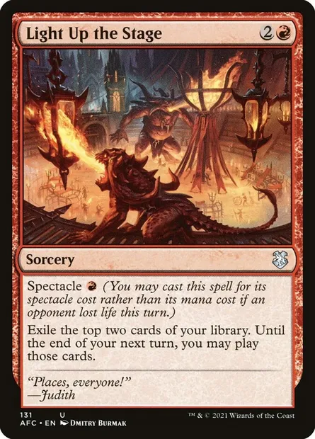 Light Up the Stage, Magic card AFC 131 — Forgotten Realms Commander set