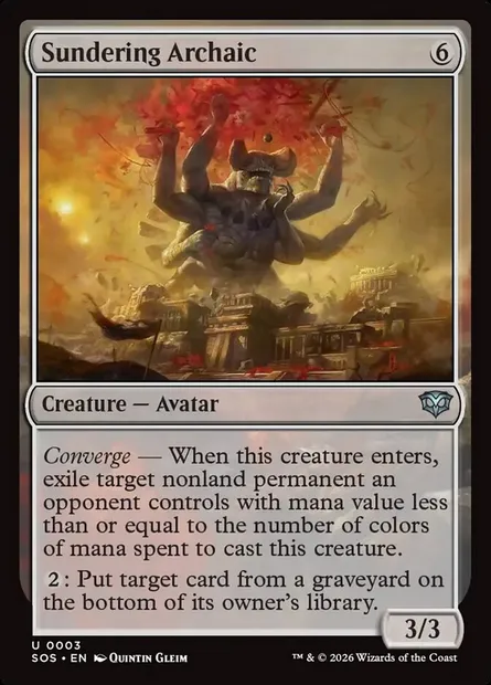 Sundering Archaic, Magic card SOS 3 — Secrets of Strixhaven set