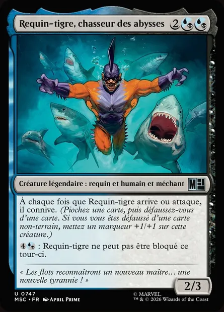 Requin-tigre, chasseur des abysses, carte Magic MSC 747 — extension Marvel Super Heroes Commander