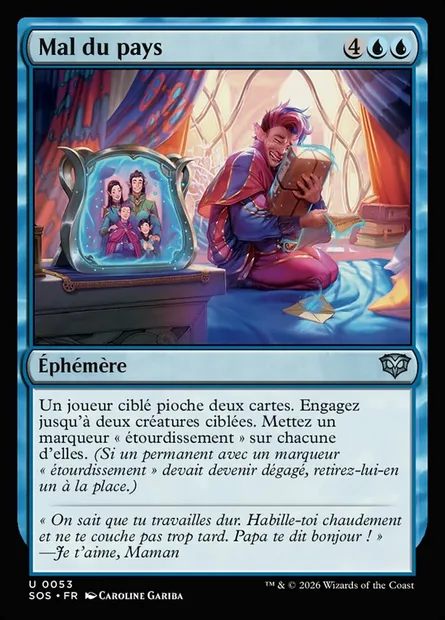Mal du pays, carte Magic SOS 53 — extension Secrets of Strixhaven
