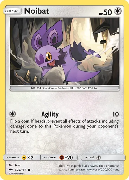Noibat, Pokémon card BUS 109 — Burning Shadows set