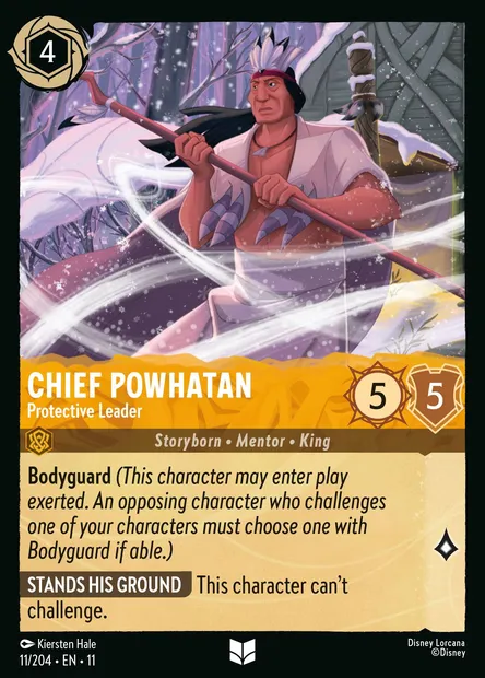 Chief Powhatan - Protective Leader, Disney Lorcana card CH11-011 — Winterspell set