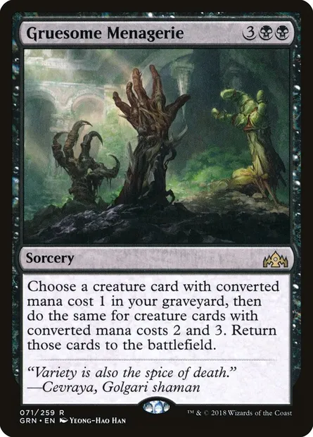 Gruesome Menagerie, Magic card GRN 71 — Guilds of Ravnica set