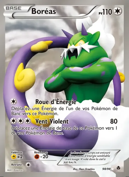 Boréas, carte Pokémon EPO 98 — extension Pouvoirs Émergents