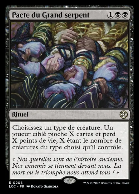 Pacte du Grand serpent, carte Magic LCC 206 — extension The Lost Caverns of Ixalan Commander