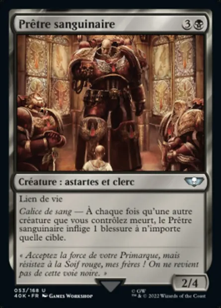 Prêtre sanguinaire, carte Magic 40K 53 — extension Warhammer 40,000 Commander