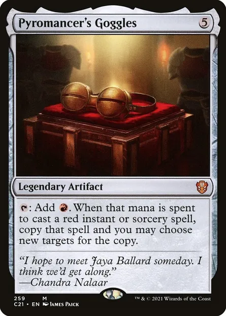 Pyromancer's Goggles, Magic card C21 259 — Commander 2021 set