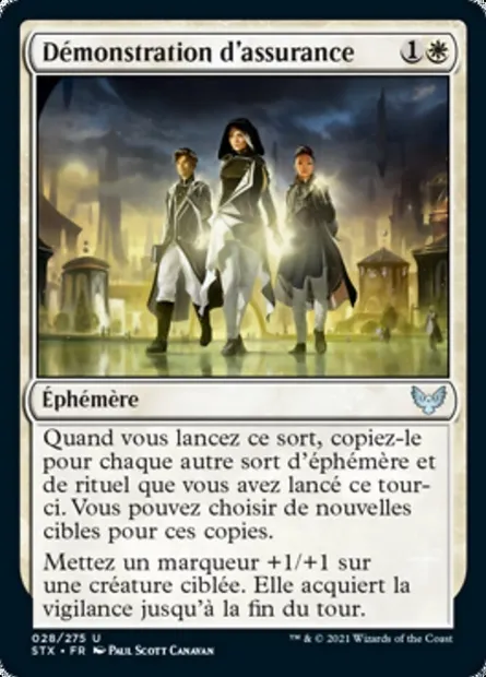 Démonstration d'assurance, carte Magic STX 28 — extension Strixhaven: l'Académie des Mages