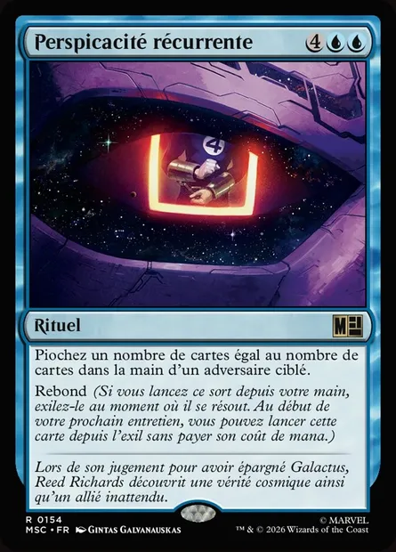 Perspicacité récurrente, carte Magic MSC 154 — extension Marvel Super Heroes Commander