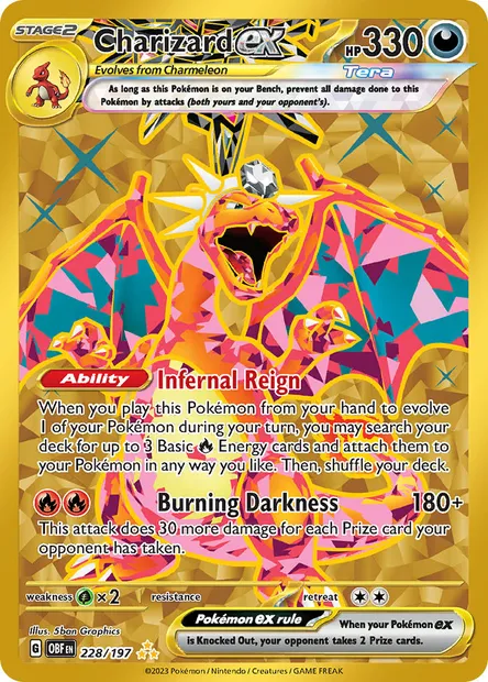 Charizard ex, Pokémon card OBF 228 — Obsidian Flames set