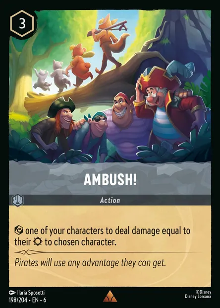 Ambush!, Disney Lorcana card CH6-198 — Azurite Sea set