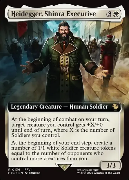 Heidegger, Shinra Executive, Magic card FIC 136 — Final Fantasy Commander set