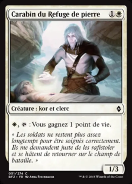 Carabin du Refuge de pierre, carte Magic BFZ 51 — extension La bataille de Zendikar