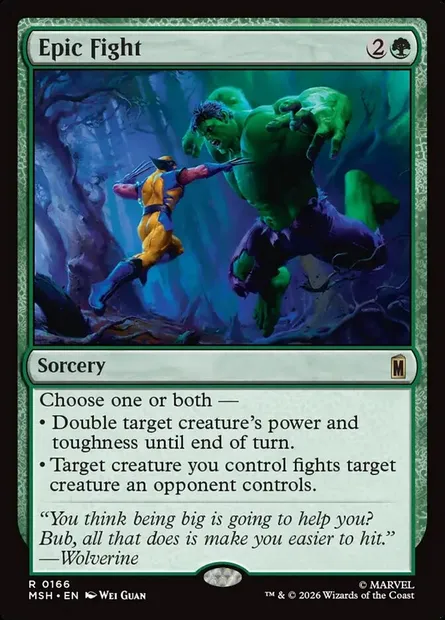 Epic Fight, Magic card MSH 166 — Marvel Super Heroes set