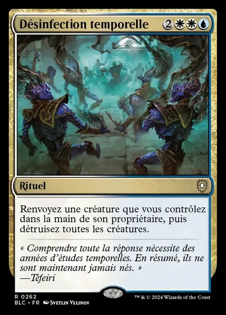 Désinfection temporelle, carte Magic BLC 262 — extension Bloomburrow Commander