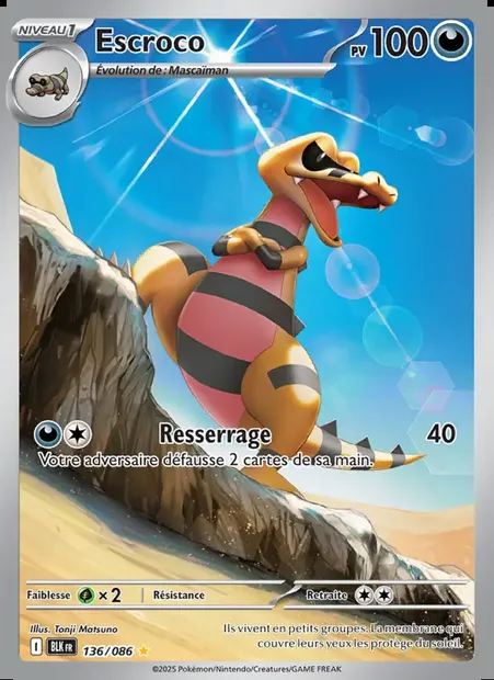 Escroco, carte Pokémon BLK 136 — extension Foudre Noire