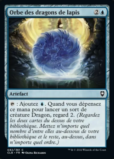 Orbe des dragons de lapis, carte Magic CLB 82 — extension Commander Légendes : la bataille de la Porte de Baldur