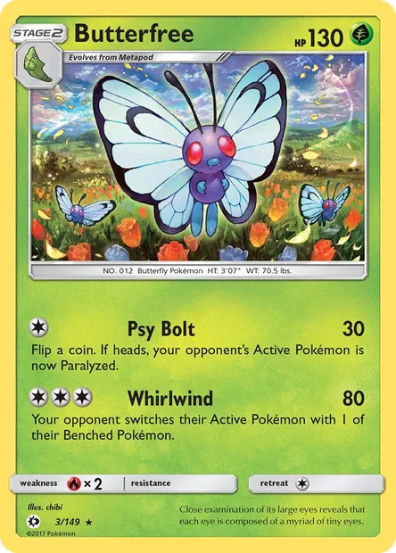 Butterfree, Pokémon card SUM 3 — Sun & Moon set