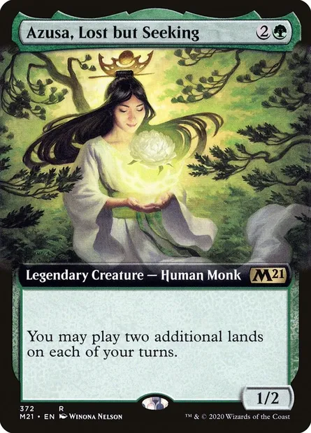 Azusa, Lost but Seeking, Magic card M21 372 — Core Set 2021 set
