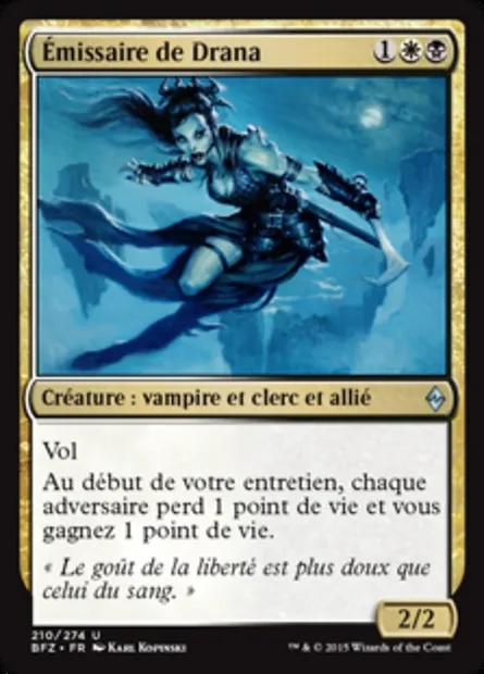 Émissaire de Drana, carte Magic BFZ 210 — extension La bataille de Zendikar