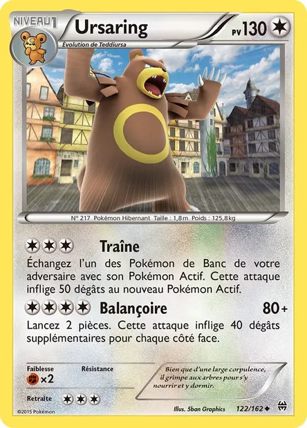 Ursaring, carte Pokémon BKT 122 — extension Impulsion Turbo