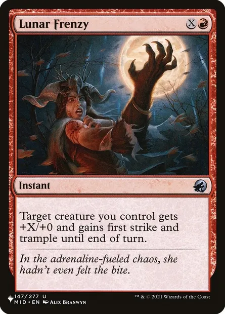 Lunar Frenzy, Magic card PLST MID-147 — The List set