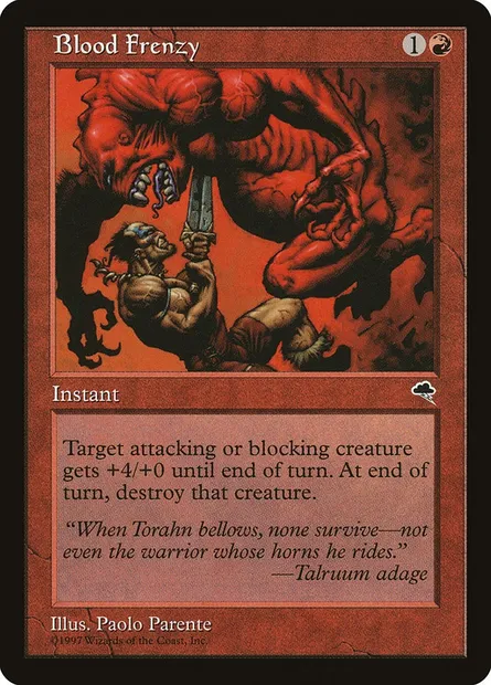 Frénésie sanguinaire, carte Magic TMP 164 — extension Tempête