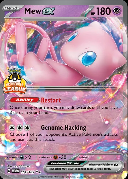 Mew-ex, carte Pokémon LGP 151-2 — extension League Promos