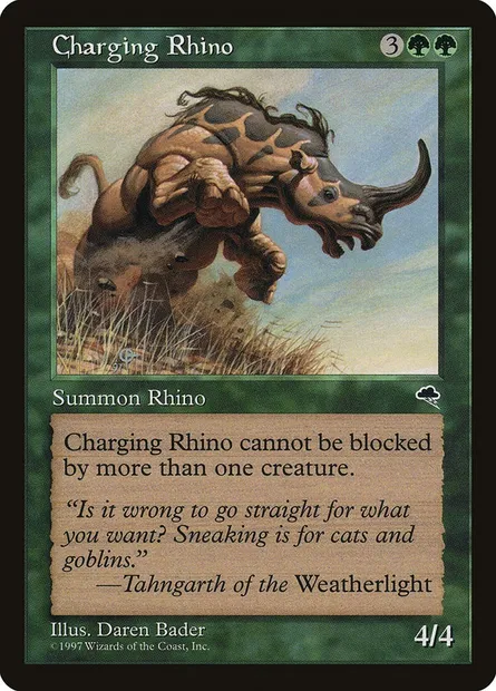 Charging Rhino, Magic card TMP 218 — Tempest set
