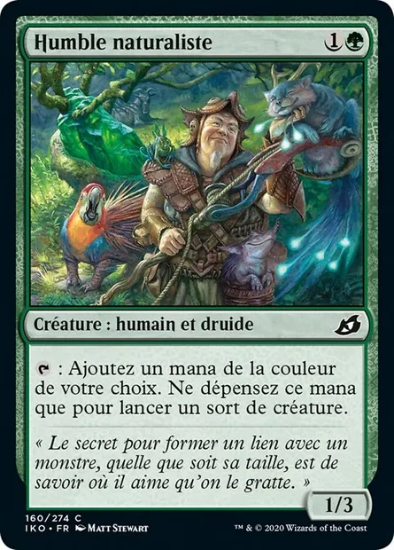 Humble naturaliste, carte Magic IKO 160 — extension Ikoria: Lair of Behemoths