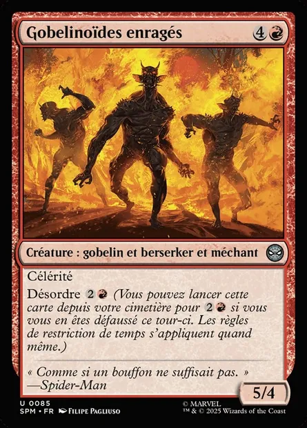 Gobelinoïdes enragés, carte Magic SPM 85 — extension Marvel's Spider-Man