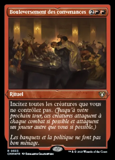 Bouleversement des convenances, carte Magic CMM 533 — extension Commander Masters